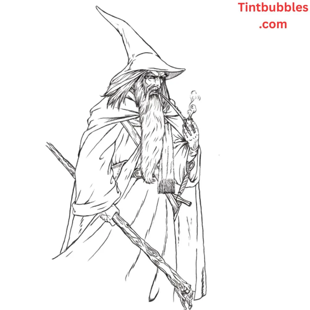 Comic Style Gandalf with Staff