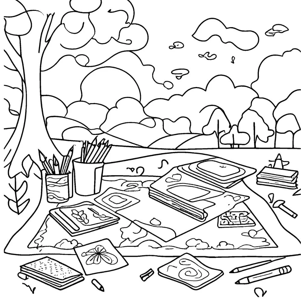 Fold-and-color greeting card